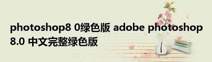 photoshop8 0绿色版 adobe photoshop 8.0 中文完整绿色版