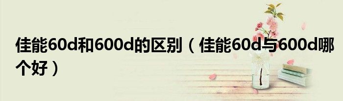佳能60d和600d的区别（佳能60d与600d哪个好）