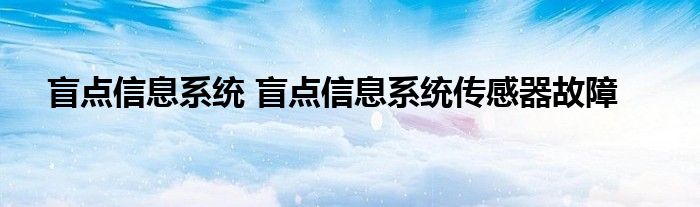 盲点信息系统 盲点信息系统传感器故障