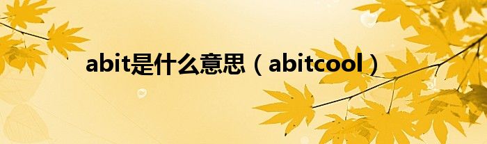 abit是什么意思（abitcool）