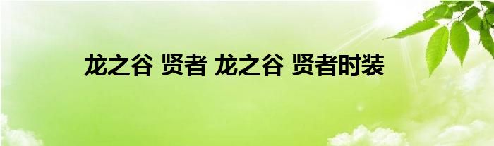 龙之谷 贤者 龙之谷 贤者时装