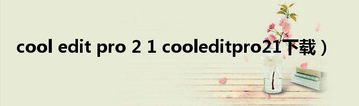 cool edit pro 2 1 cooleditpro21下载）