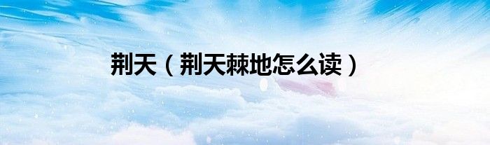 荆天（荆天棘地怎么读）
