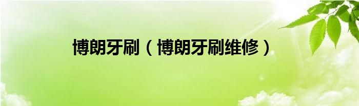 博朗牙刷（博朗牙刷维修）