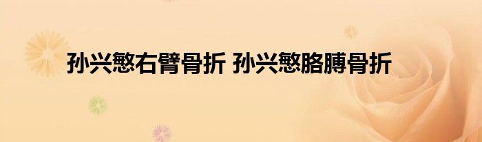 孙兴慜右臂骨折 孙兴慜胳膊骨折