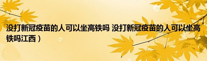 没打新冠疫苗的人可以坐高铁吗 没打新冠疫苗的人可以坐高铁吗江西）