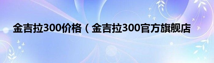 金吉拉300价格（金吉拉300官方旗舰店