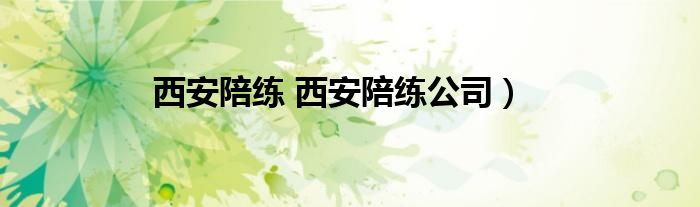 西安陪练 西安陪练公司）