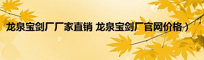 龙泉宝剑厂厂家直销 龙泉宝剑厂官网价格）
