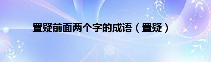 置疑前面两个字的成语（置疑）