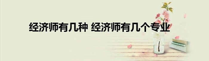 经济师有几种 经济师有几个专业