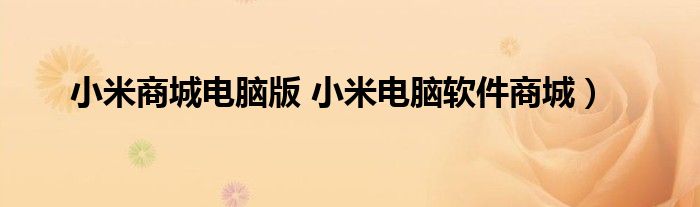 小米商城电脑版 小米电脑软件商城）