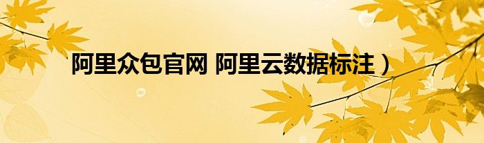 阿里众包官网 阿里云数据标注）
