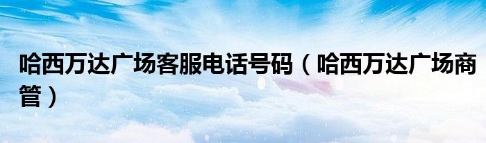 哈西万达广场客服电话号码（哈西万达广场商管）