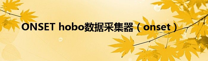 ONSET hobo数据采集器（onset）