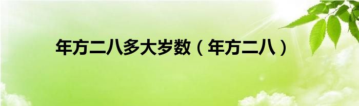 年方二八多大岁数（年方二八）