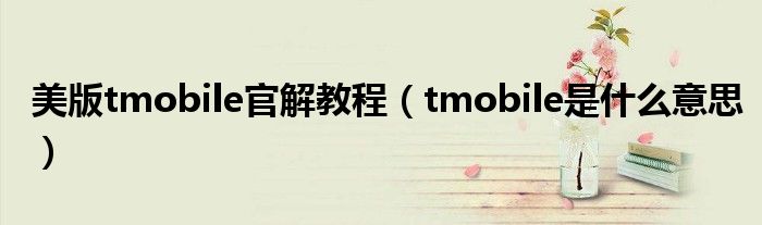 美版tmobile官解教程（tmobile是什么意思）
