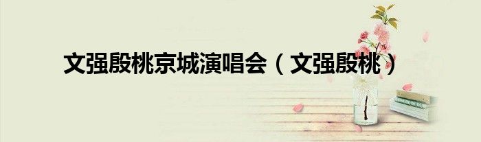 文强殷桃京城演唱会（文强殷桃）
