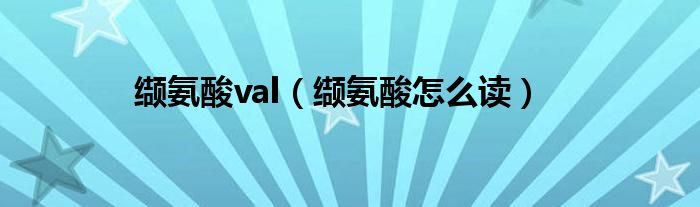 缬氨酸val（缬氨酸怎么读）