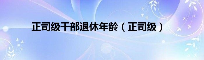 正司级干部退休年龄（正司级）