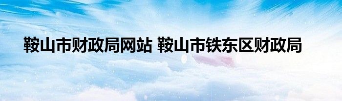 鞍山市财政局网站 鞍山市铁东区财政局