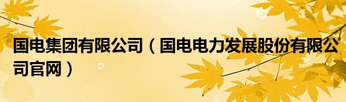 国电集团有限公司（国电电力发展股份有限公司官网）