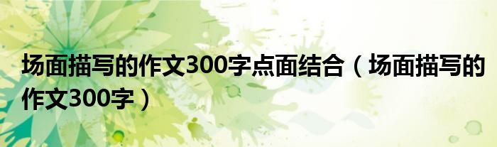 场面描写的作文300字点面结合（场面描写的作文300字）