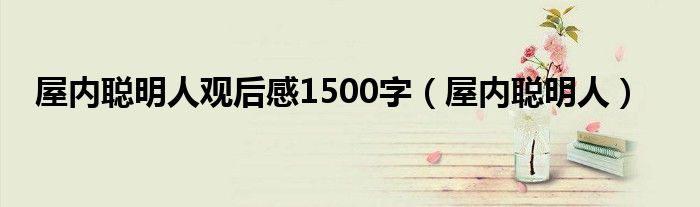 屋内聪明人观后感1500字（屋内聪明人）