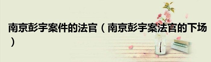 南京彭宇案件的法官（南京彭宇案法官的下场）