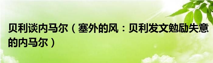 贝利谈内马尔（塞外的风：贝利发文勉励失意的内马尔）