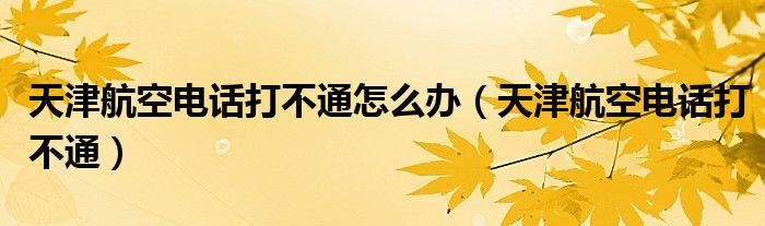 天津航空电话打不通怎么办（天津航空电话打不通）