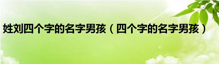 姓刘四个字的名字男孩（四个字的名字男孩）