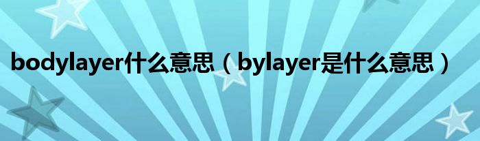 bodylayer什么意思（bylayer是什么意思）