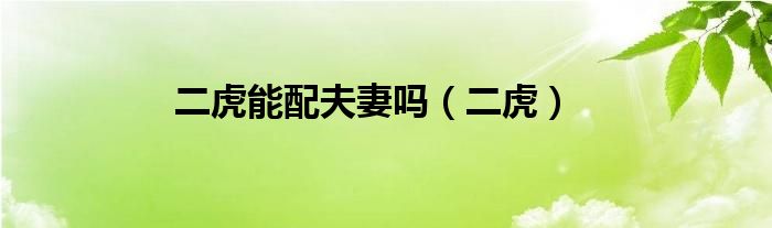 二虎能配夫妻吗（二虎）