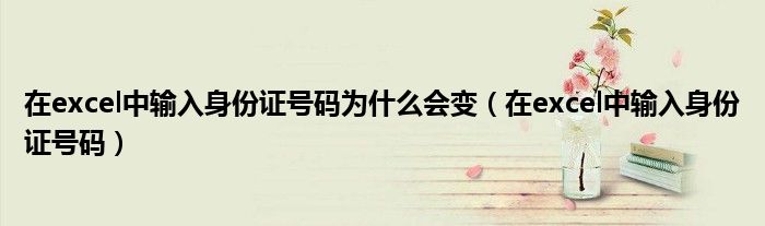 在excel中输入身份证号码为什么会变（在excel中输入身份证号码）