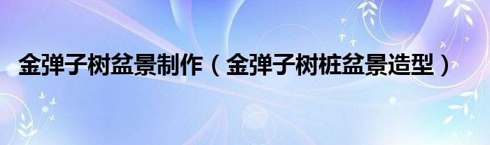 金弹子树盆景制作（金弹子树桩盆景造型）