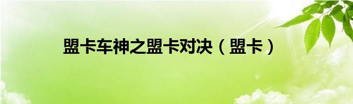 盟卡车神之盟卡对决（盟卡）