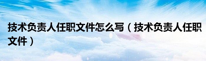 技术负责人任职文件怎么写（技术负责人任职文件）
