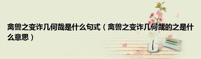 禽兽之变诈几何哉是什么句式（禽兽之变诈几何哉的之是什么意思）