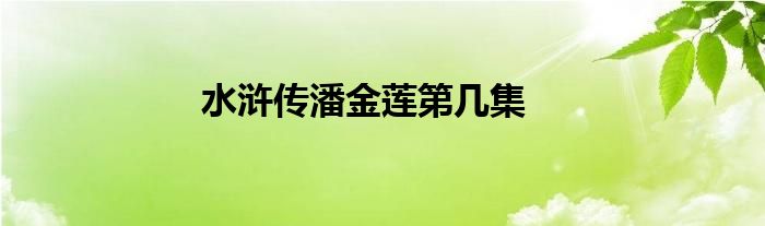 水浒传潘金莲第几集
