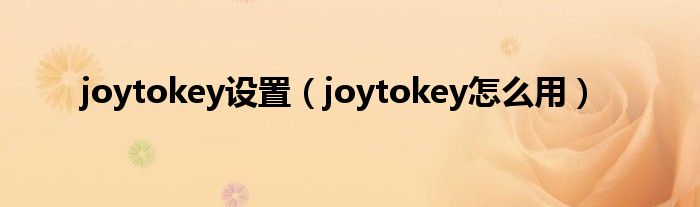 joytokey设置（joytokey怎么用）