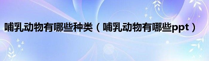哺乳动物有哪些种类（哺乳动物有哪些ppt）