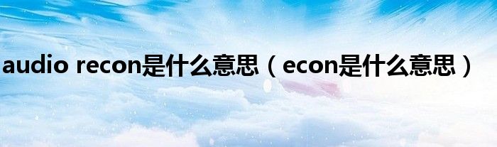 audio recon是什么意思（econ是什么意思）