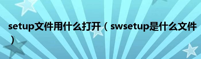 setup文件用什么打开（swsetup是什么文件）
