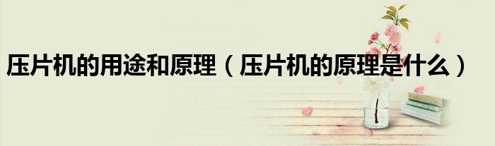 压片机的用途和原理（压片机的原理是什么）