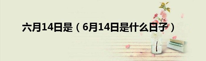 六月14日是（6月14日是什么日子）