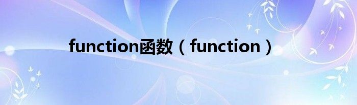 function函数（function）