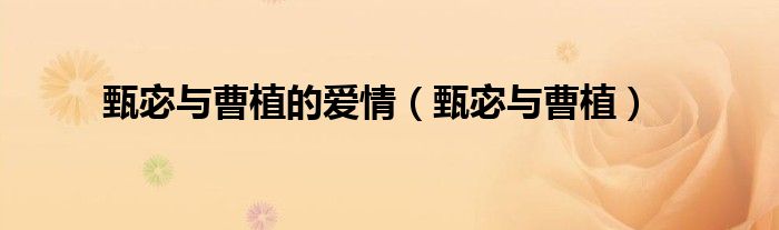 甄宓与曹植的爱情（甄宓与曹植）