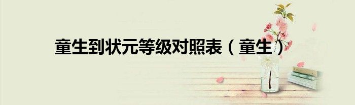 童生到状元等级对照表（童生）