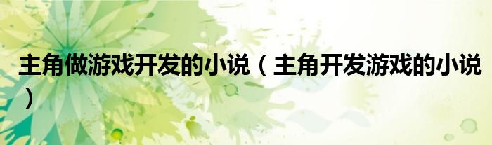 主角做游戏开发的小说（主角开发游戏的小说）